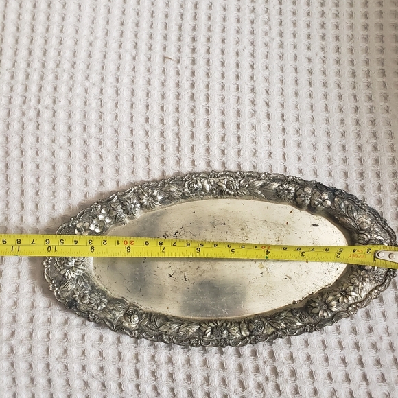 VINTAGE MCM RARE OBLONG MADE IN JAPAN SILVER TRINKET SERVING CANDY DISH - Picture 2 of 9